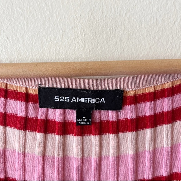 525 America Pink Striped Snap Button Front Tank Sweater Dress Size L Retro Comfy - Picture 10 of 11